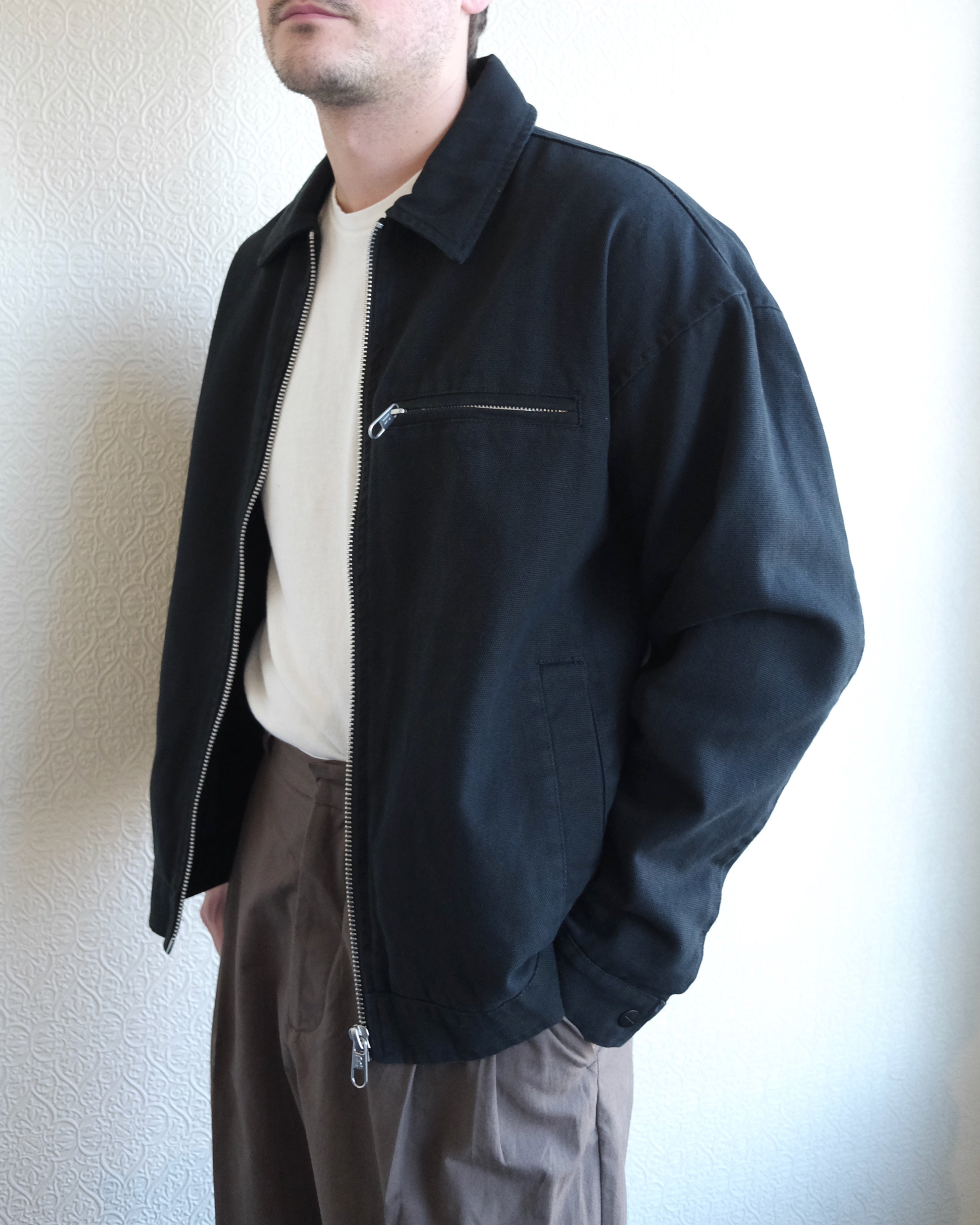 Short Jacket, Black Organic Cotton