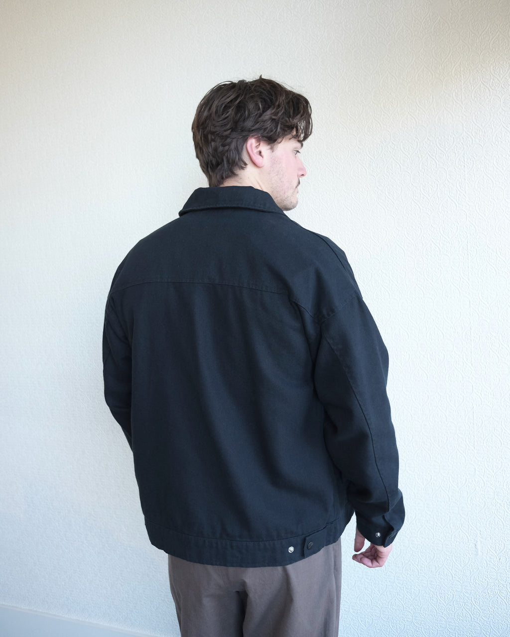 Short Jacket, Black Organic Cotton