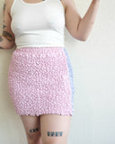 Split Popcorn Mini Skirt, Blush Berry