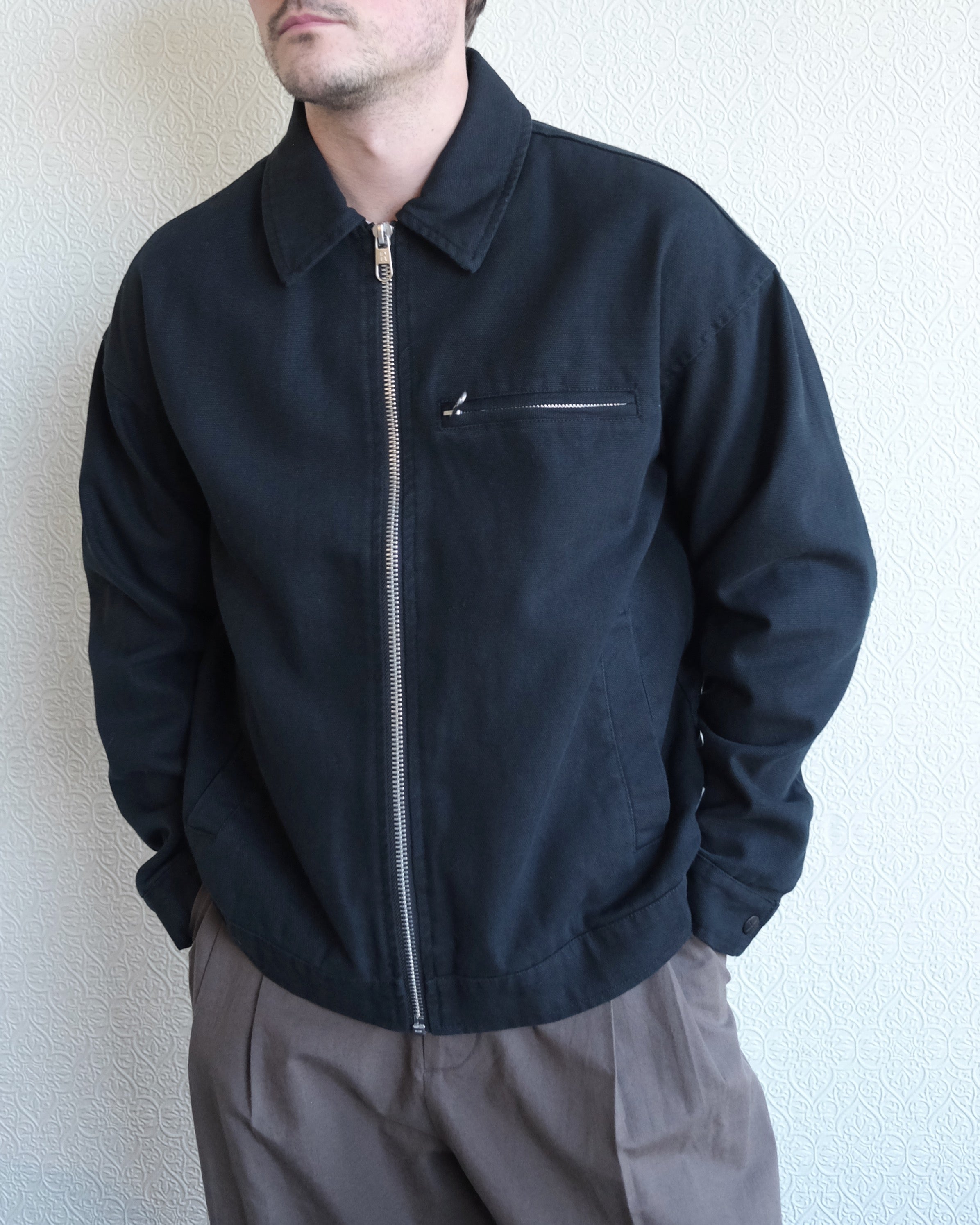 Short Jacket, Black Organic Cotton