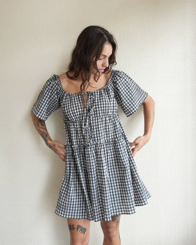 Seersucker Check Mini Layer Dress