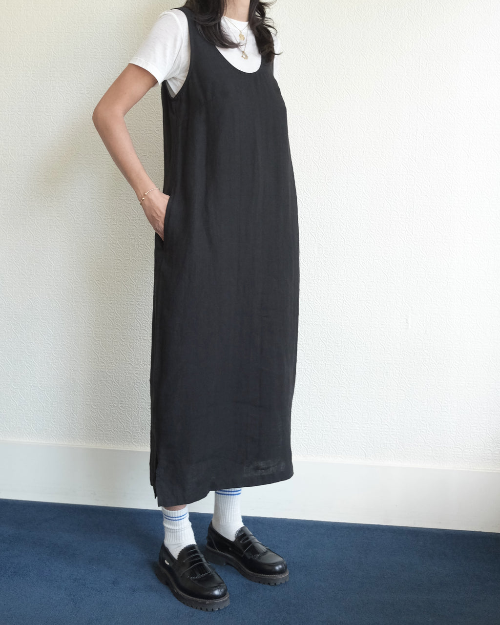 Linen Dress, Black
