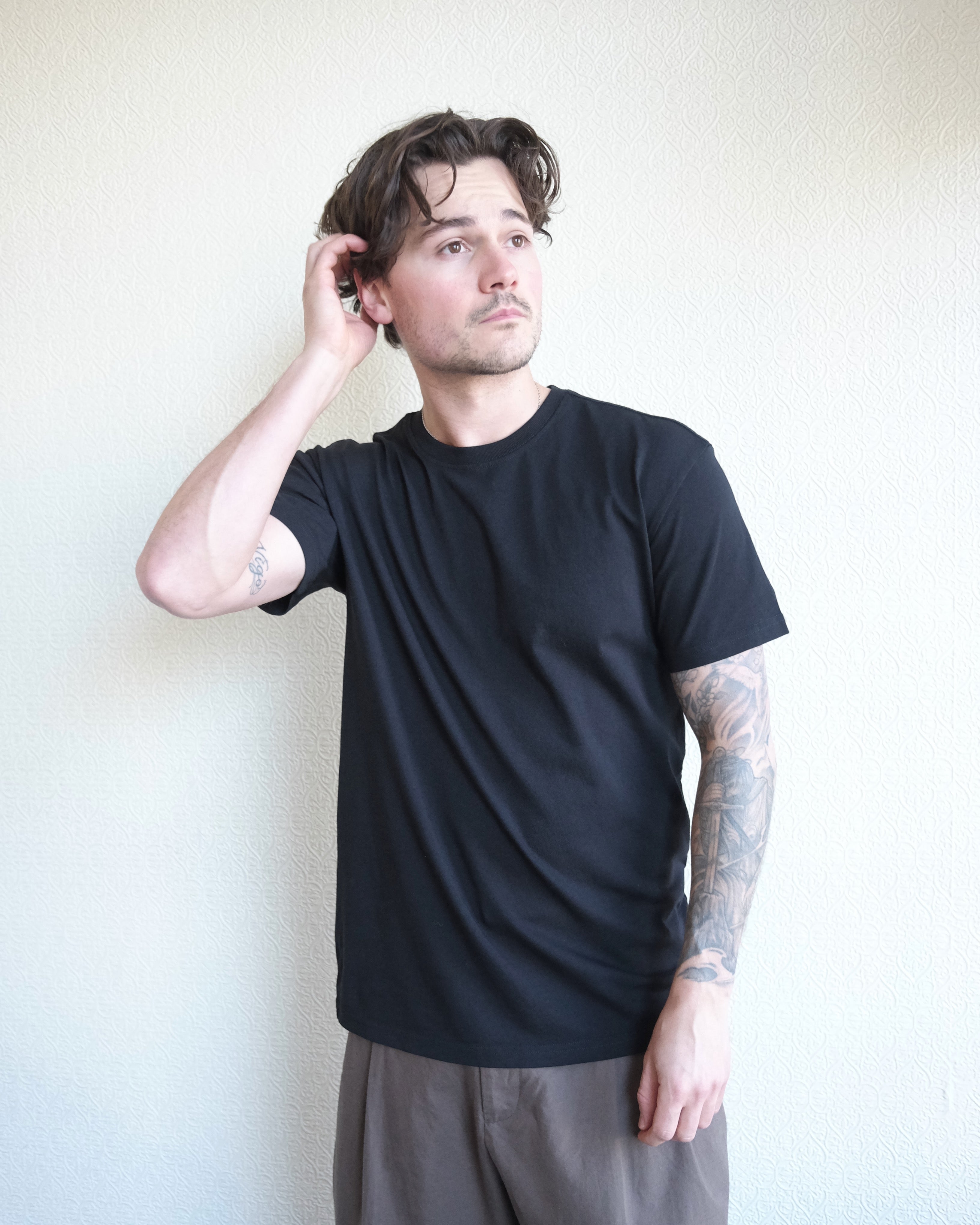 Loose Tee, Black Organic Cotton