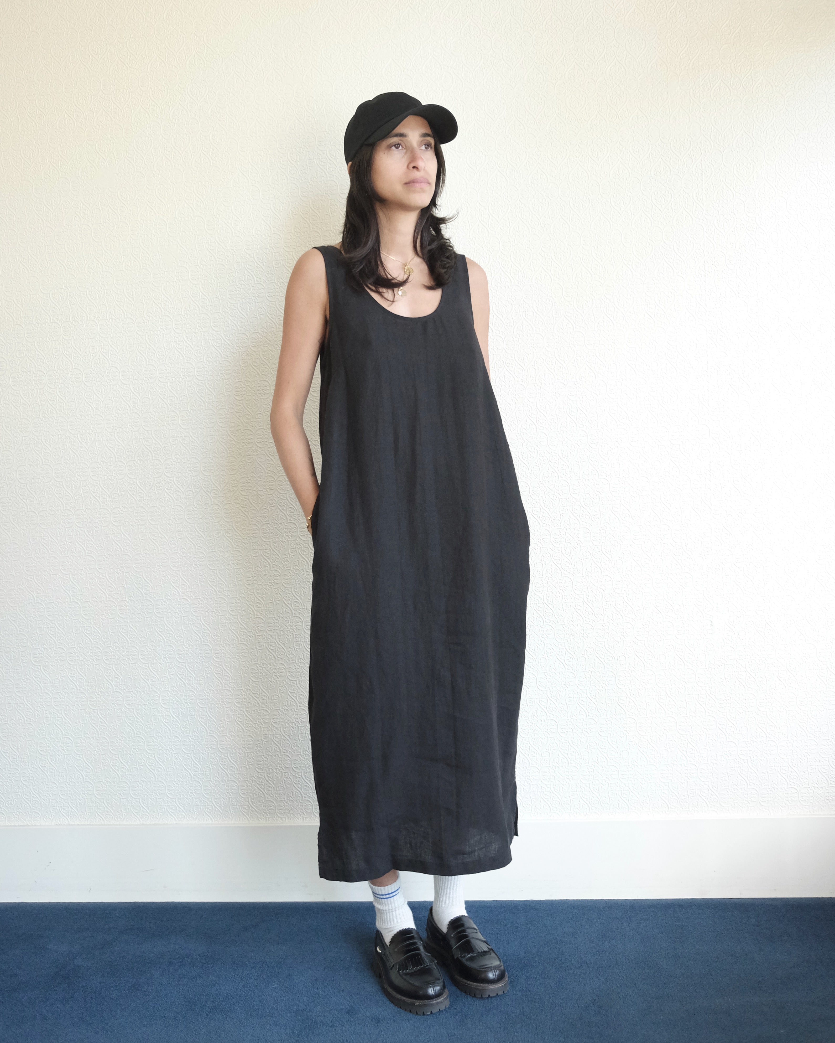 Linen Dress, Black