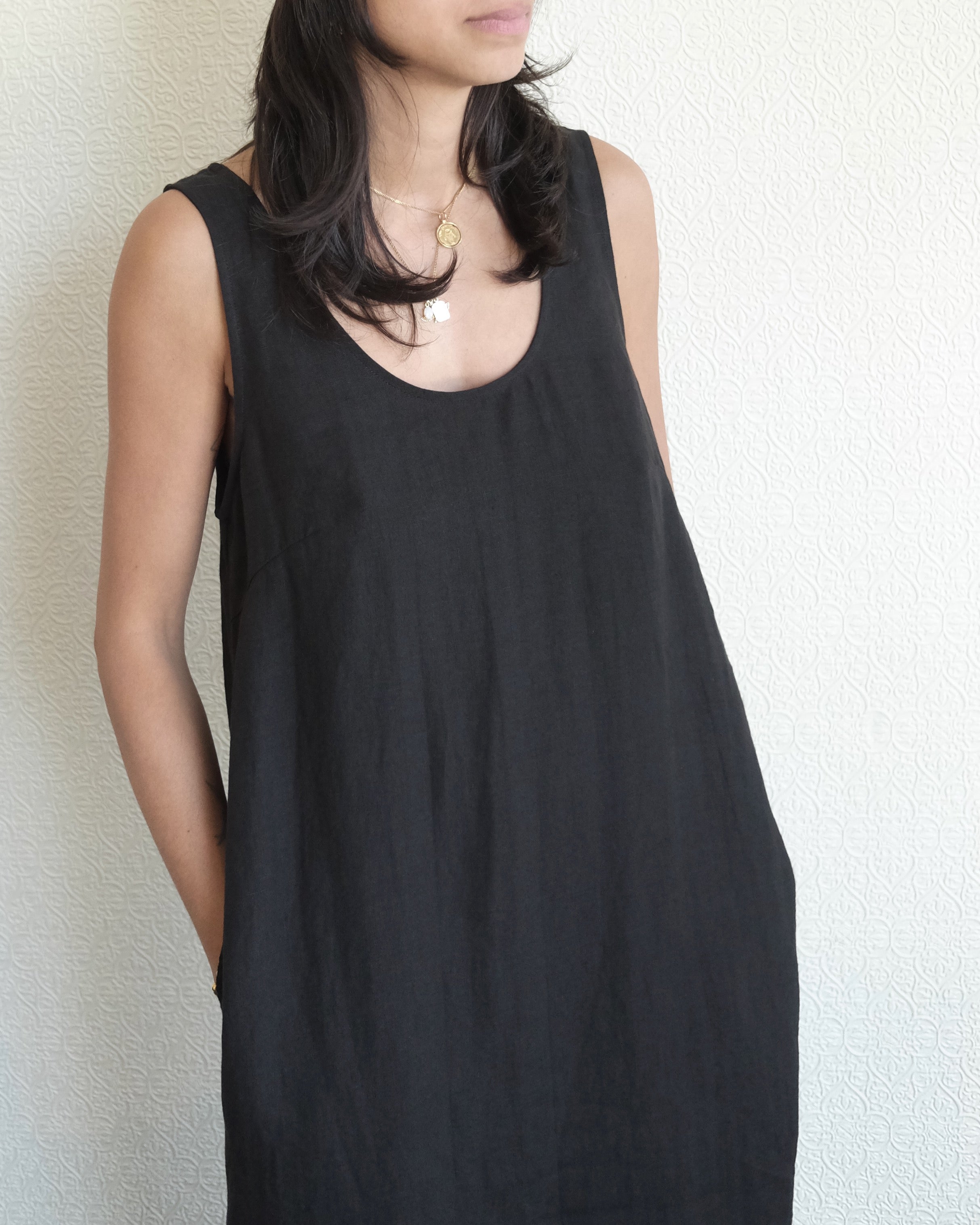 Linen Dress, Black