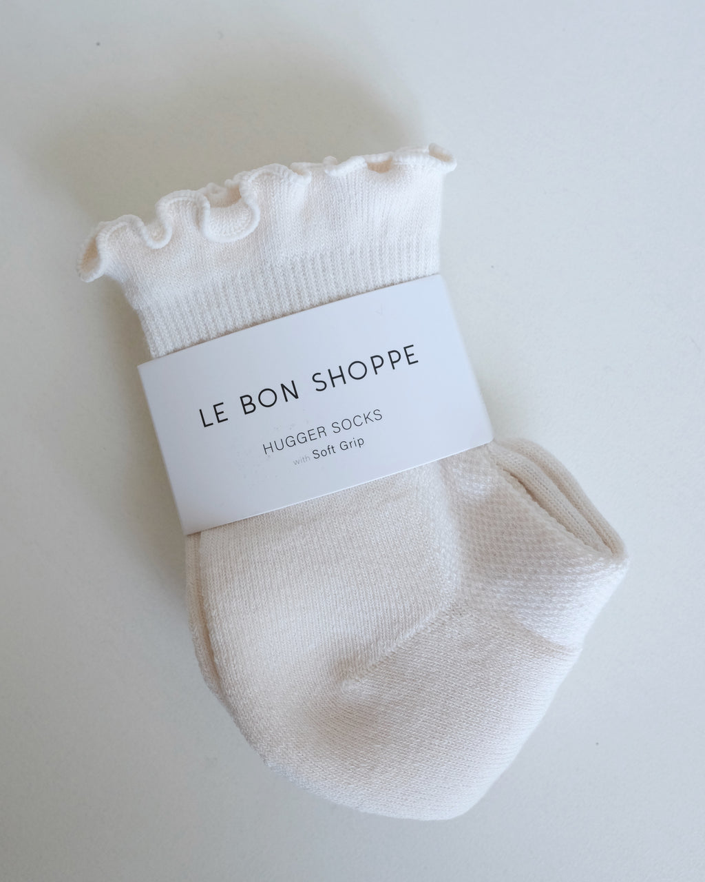 Solid Ruffled Hugger Socks, White