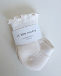 Solid Ruffled Hugger Socks, White