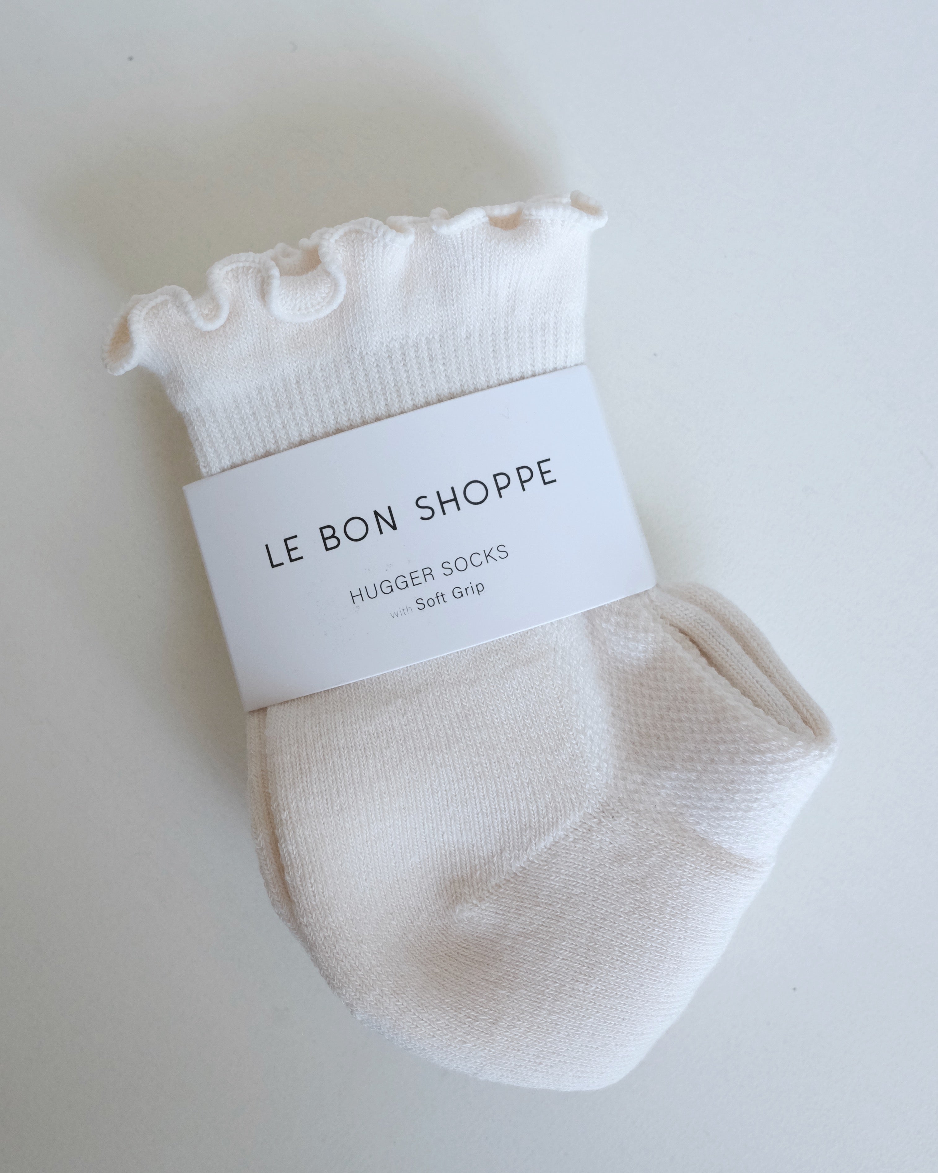 Solid Ruffled Hugger Socks, White