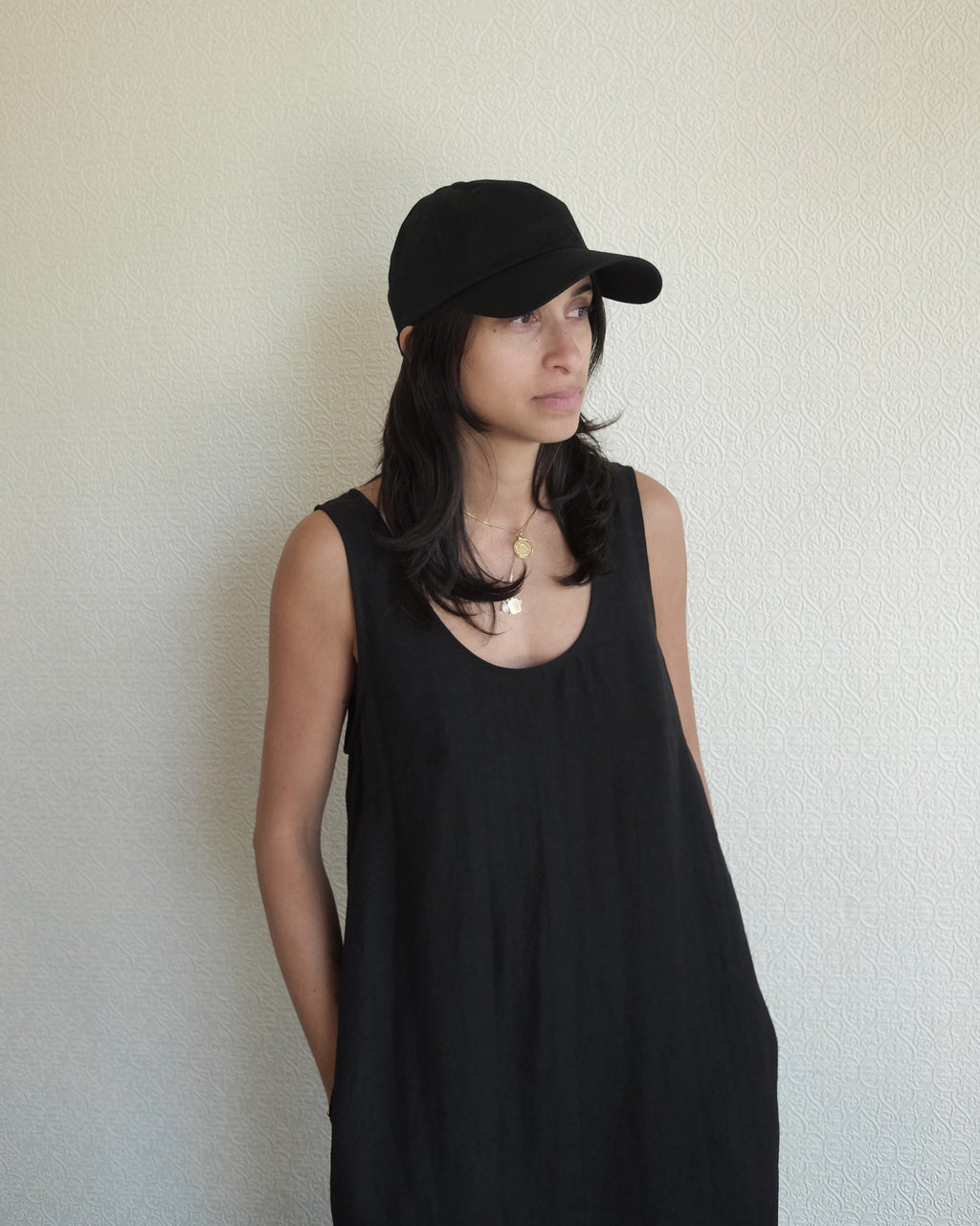 Linen Dress, Black