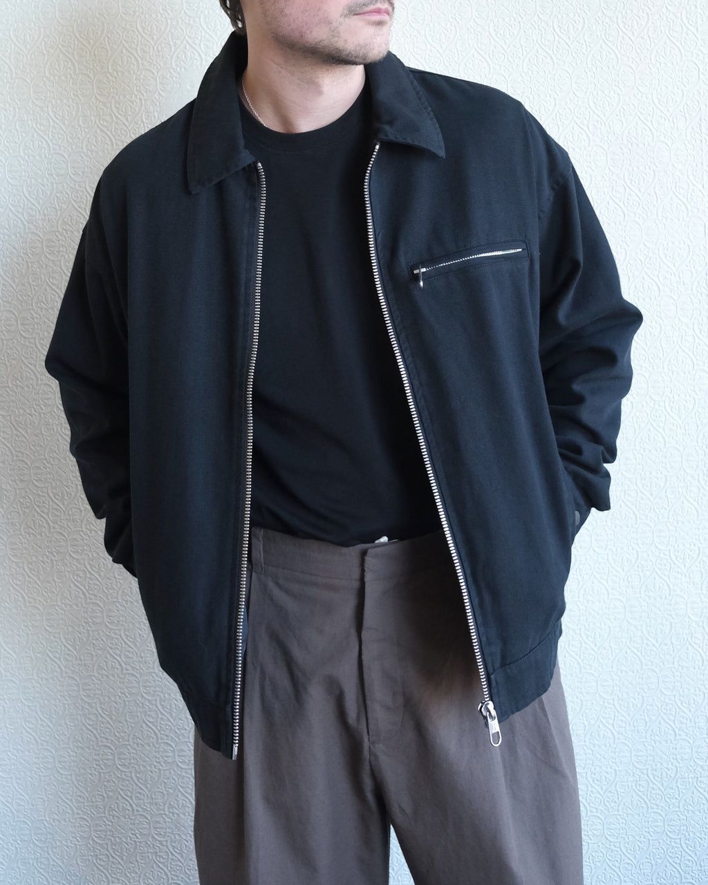 Short Jacket, Black Organic Cotton
