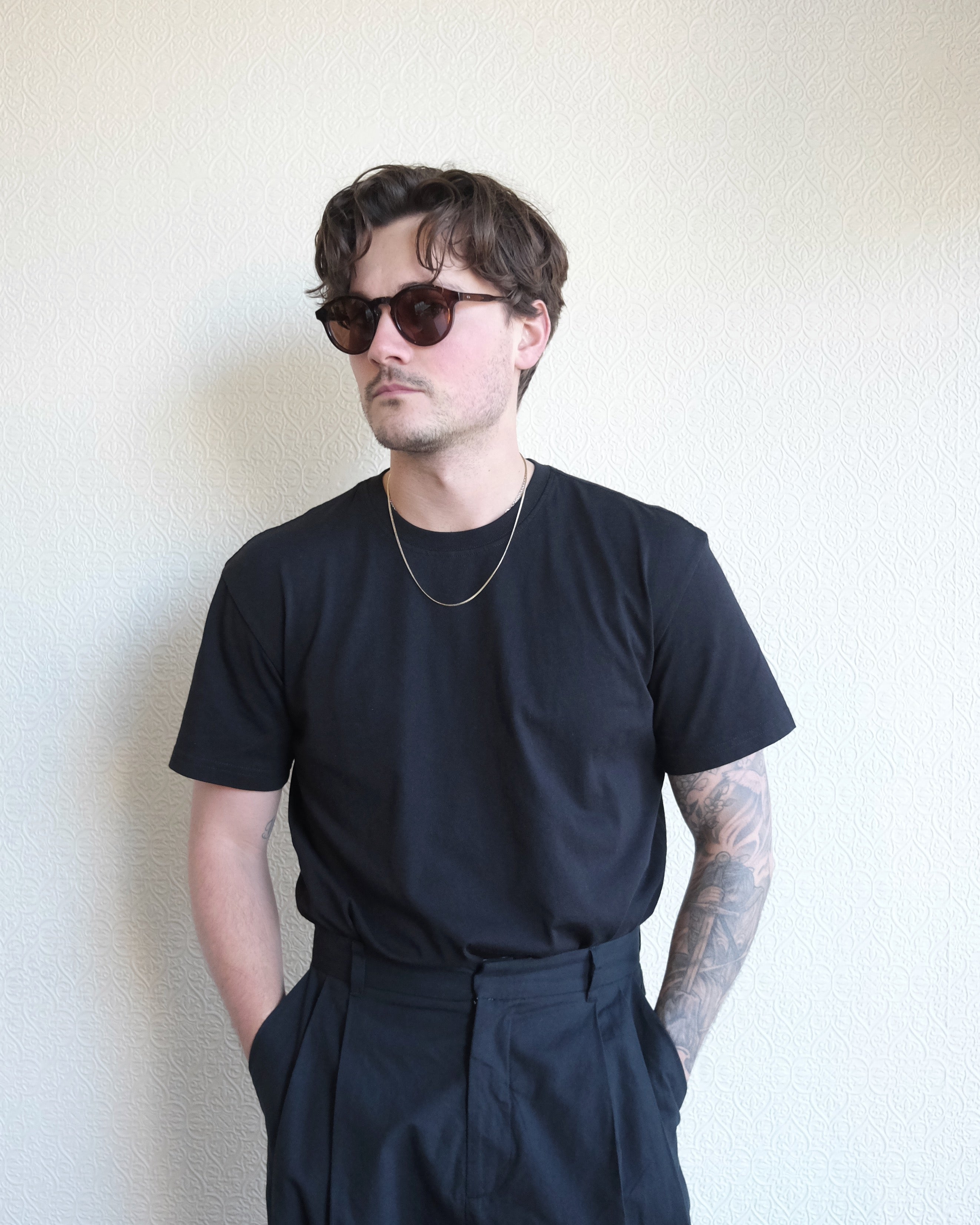 Loose Tee, Black Organic Cotton