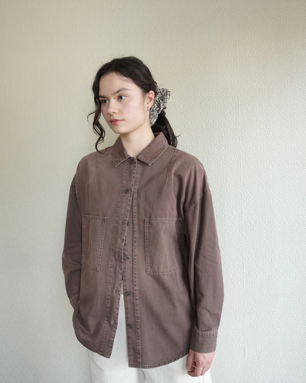 Iris Denim Shirt, Brown Fade