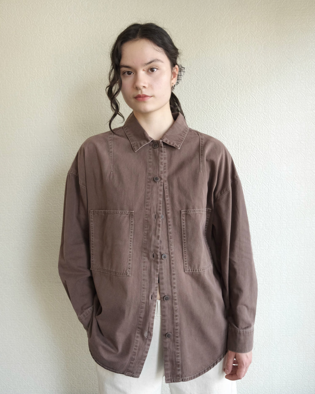 Iris Denim Shirt, Brown Fade