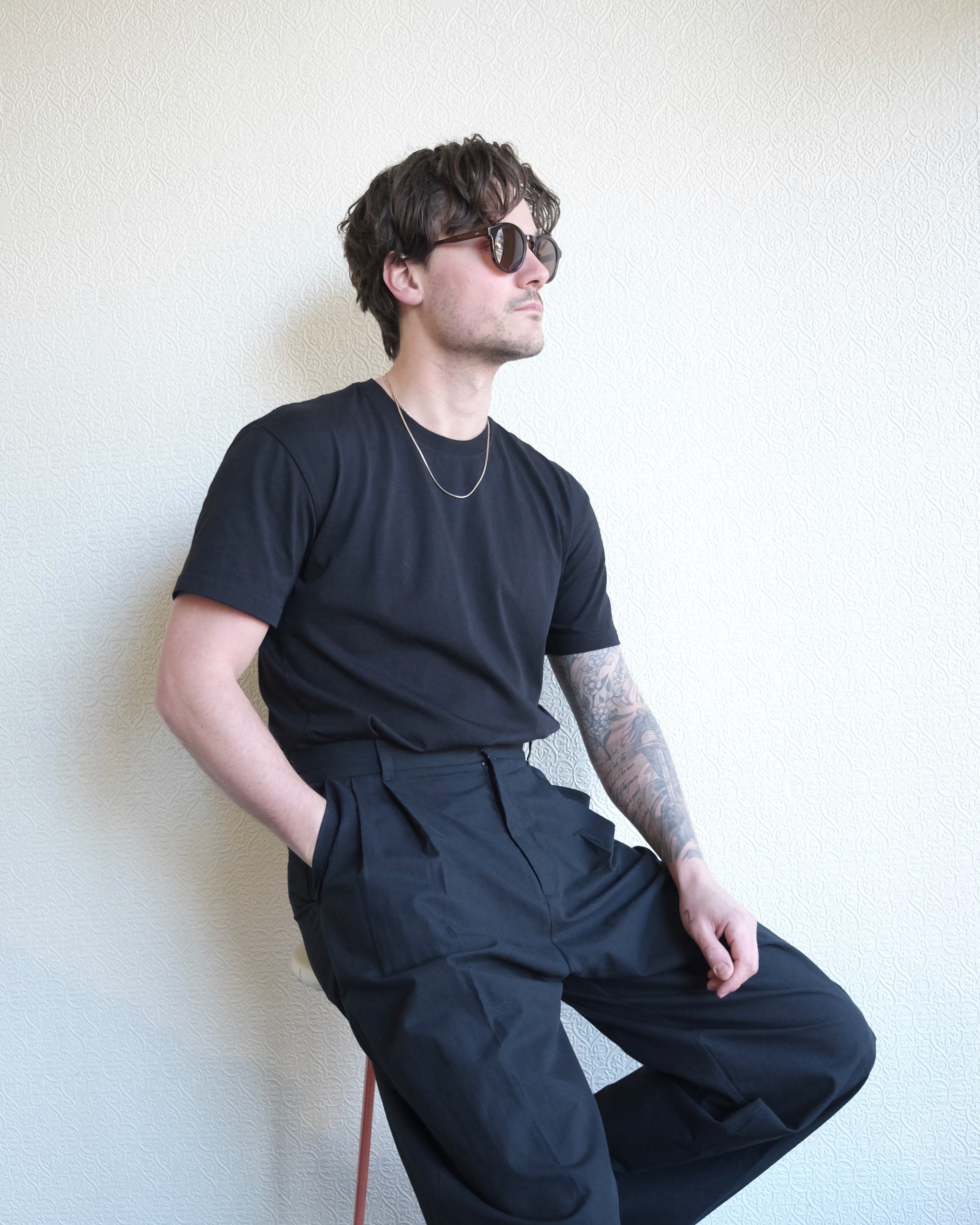 Loose Tee, Black Organic Cotton