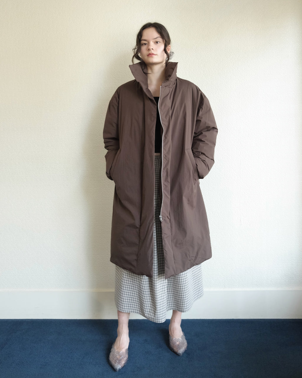 Floating Puffa Coat, Dark Chocolate