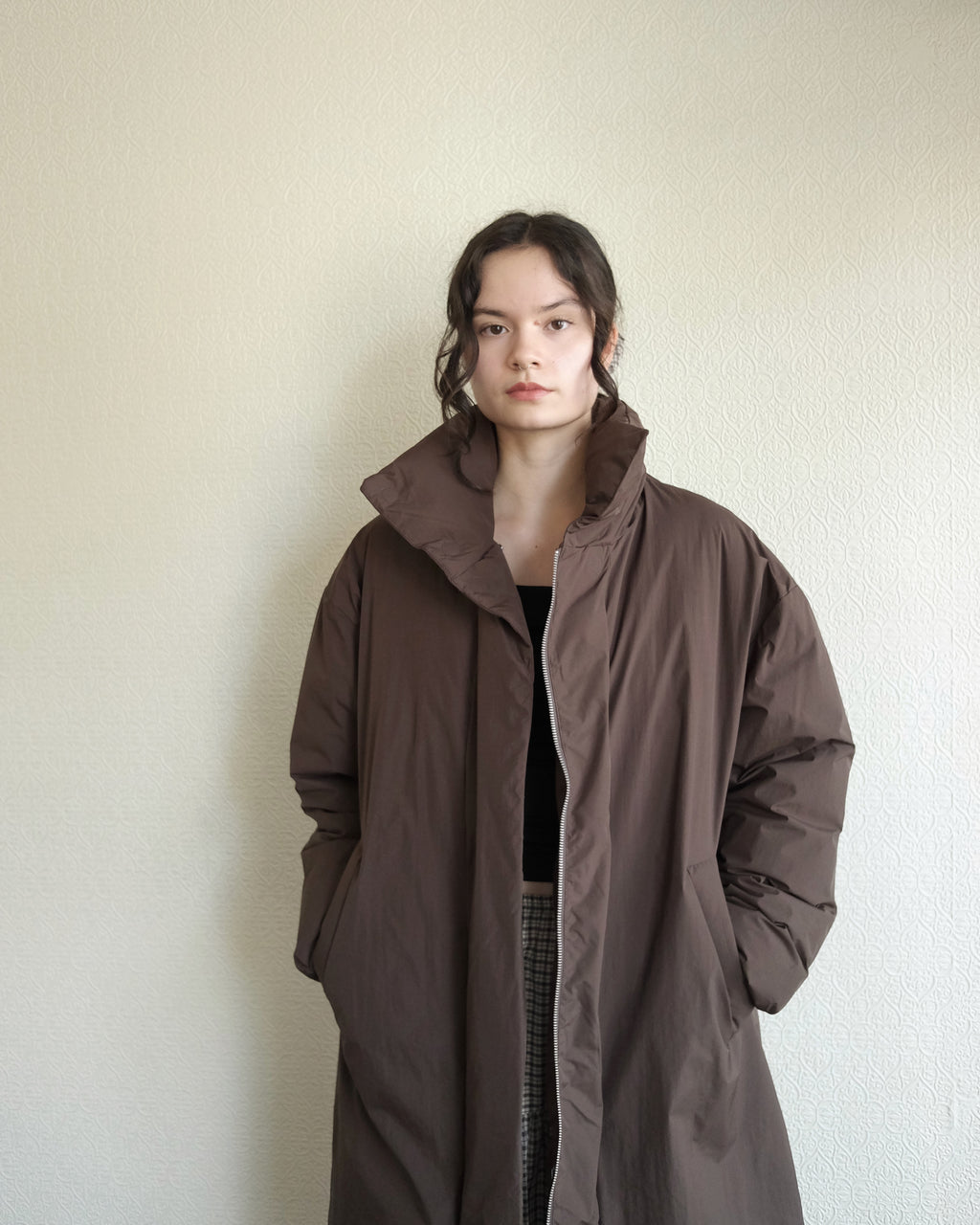 Floating Puffa Coat, Dark Chocolate