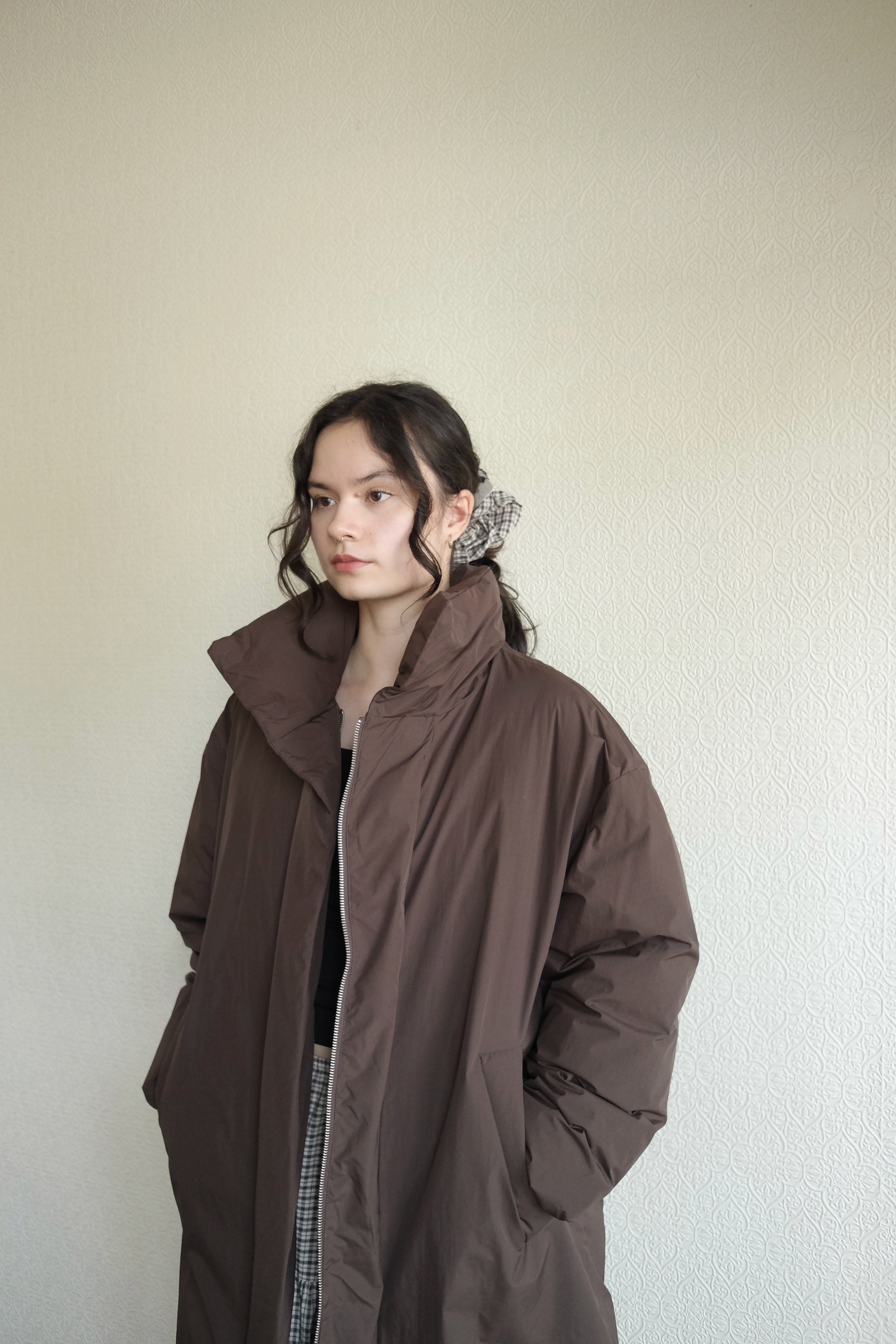 Floating Puffa Coat, Dark Chocolate