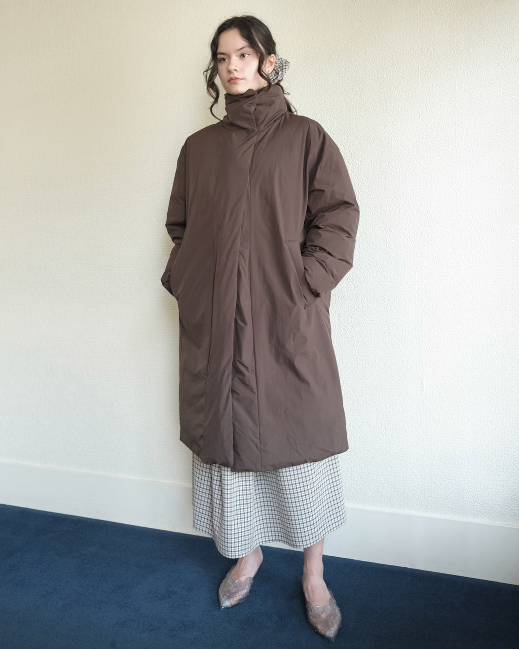 Floating Puffa Coat, Dark Chocolate