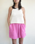 Linen Shorts, Fuchsia