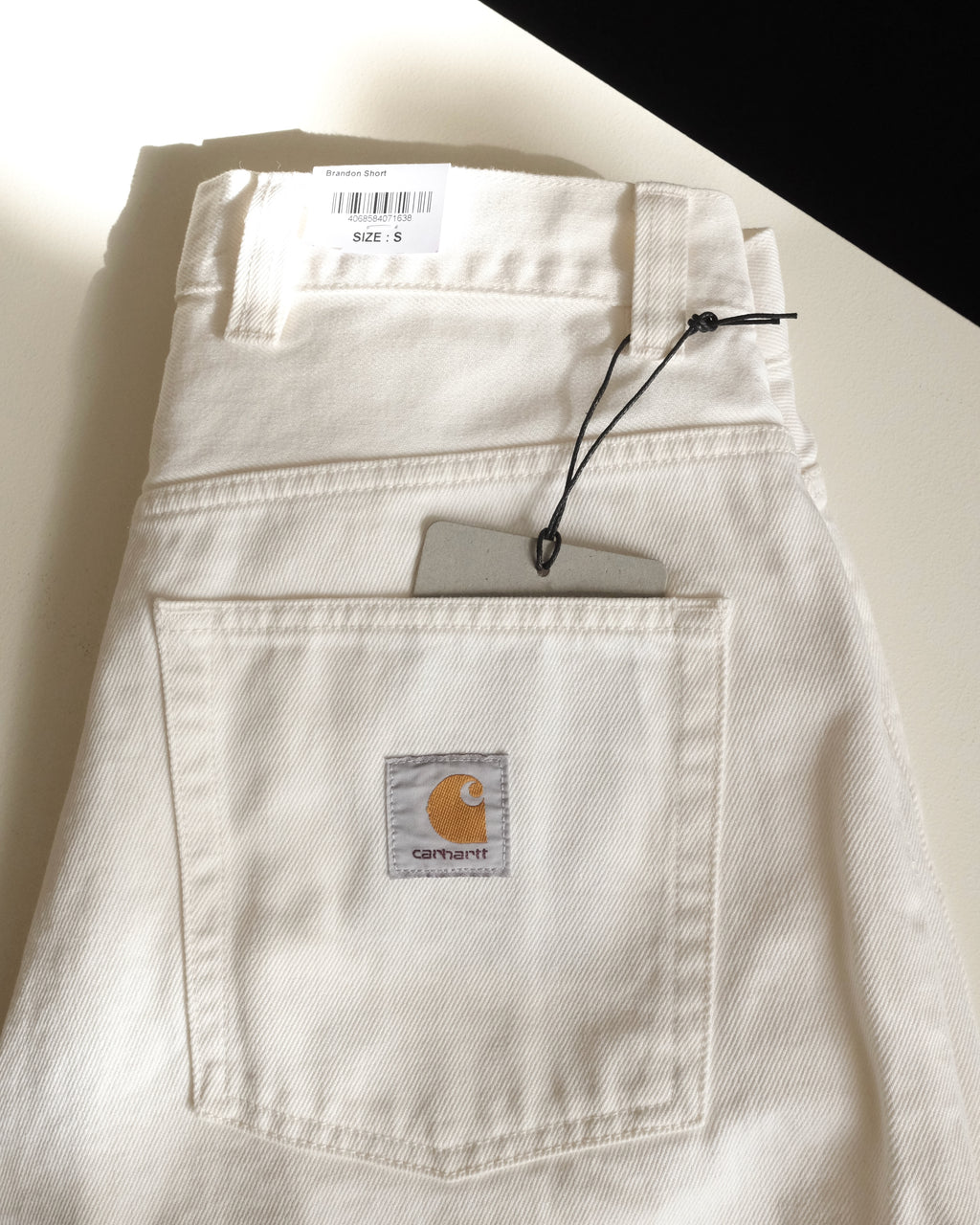Mens Brandon Shorts, Rinsed White