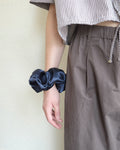Oversize Silk Scrunchie, Navy