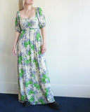 Puff Sleeve Mesh Dress, Egret Floral