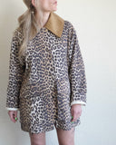 Leopard Canvas Midi Jacket