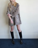 Leopard Canvas Midi Jacket