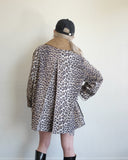 Leopard Canvas Midi Jacket