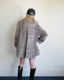 Leopard Canvas Midi Jacket