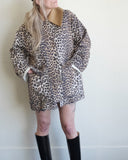 Leopard Canvas Midi Jacket