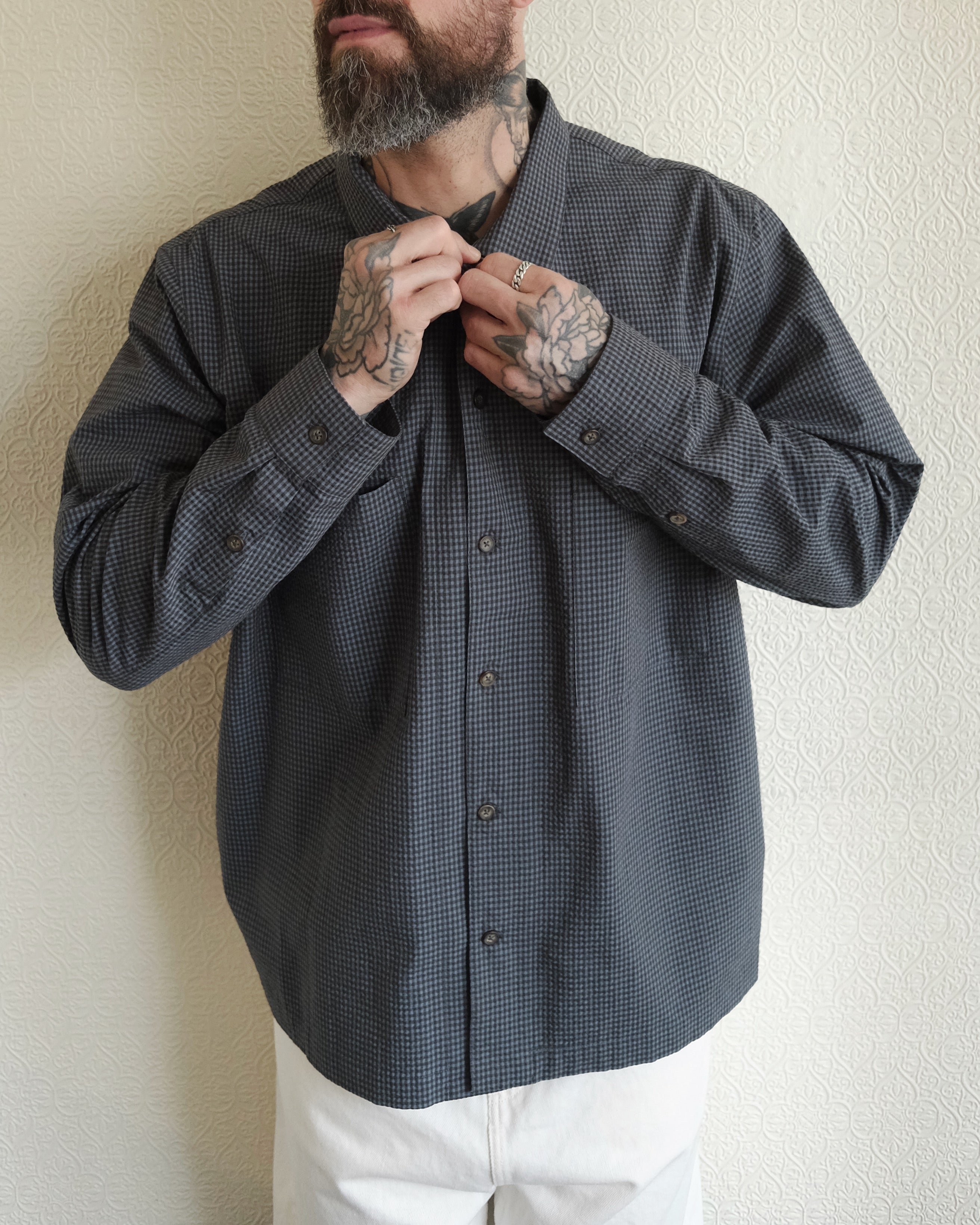 Vesper Shirt, Ink Gingham