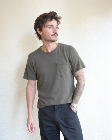 Baja Pocket Tee, Olive Green