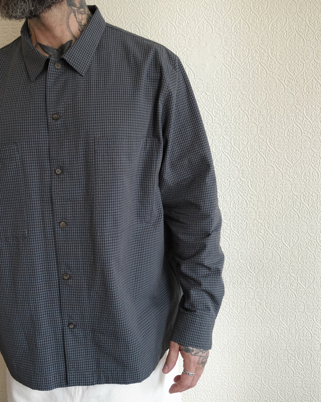 Vesper Shirt, Ink Gingham