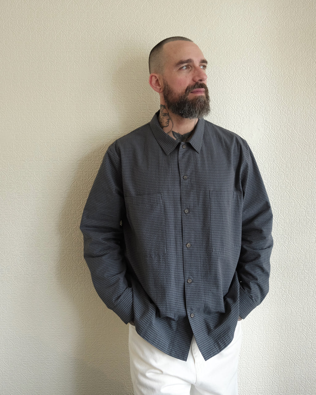 Vesper Shirt, Ink Gingham