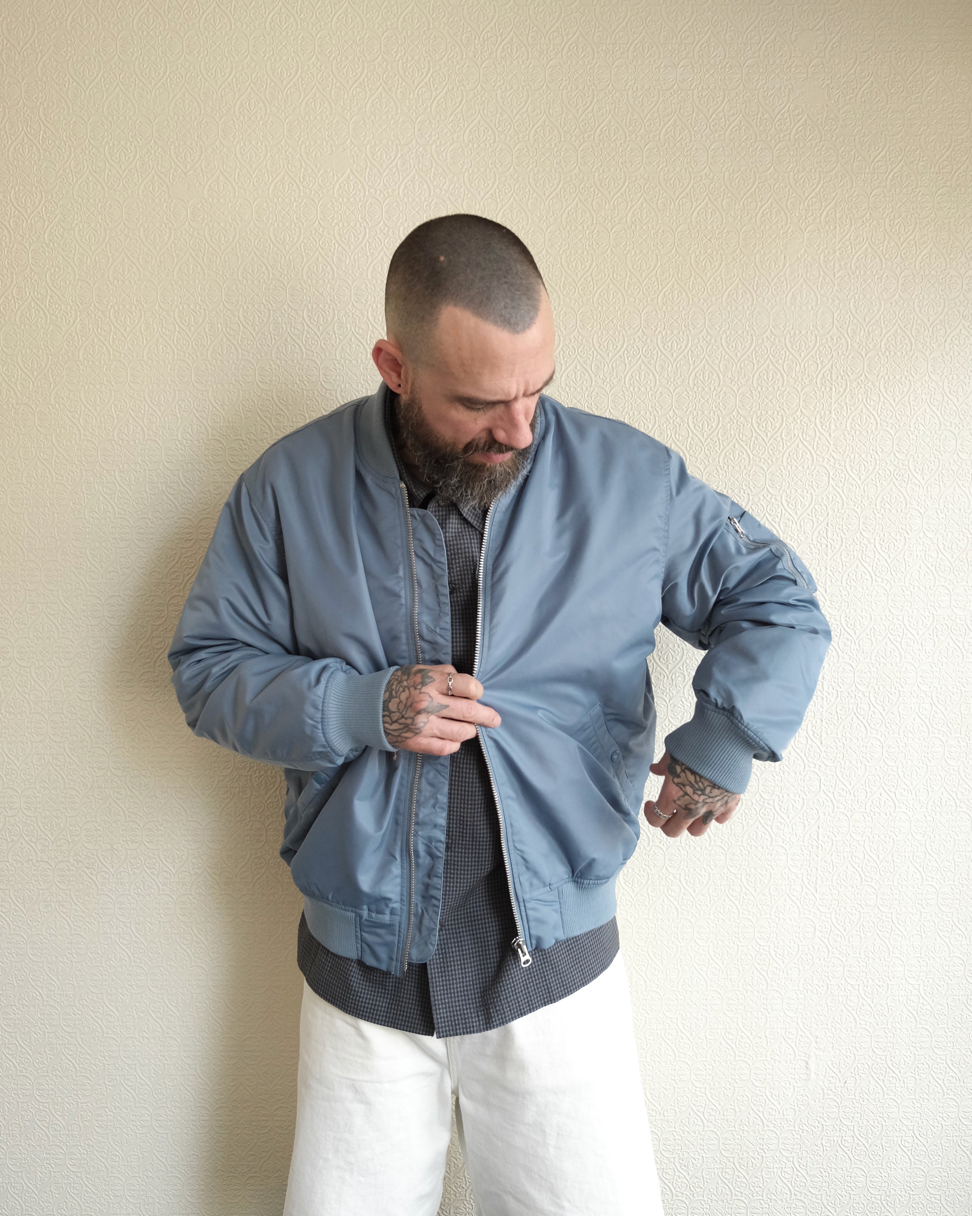 Lyric Bomber, Grey Blue