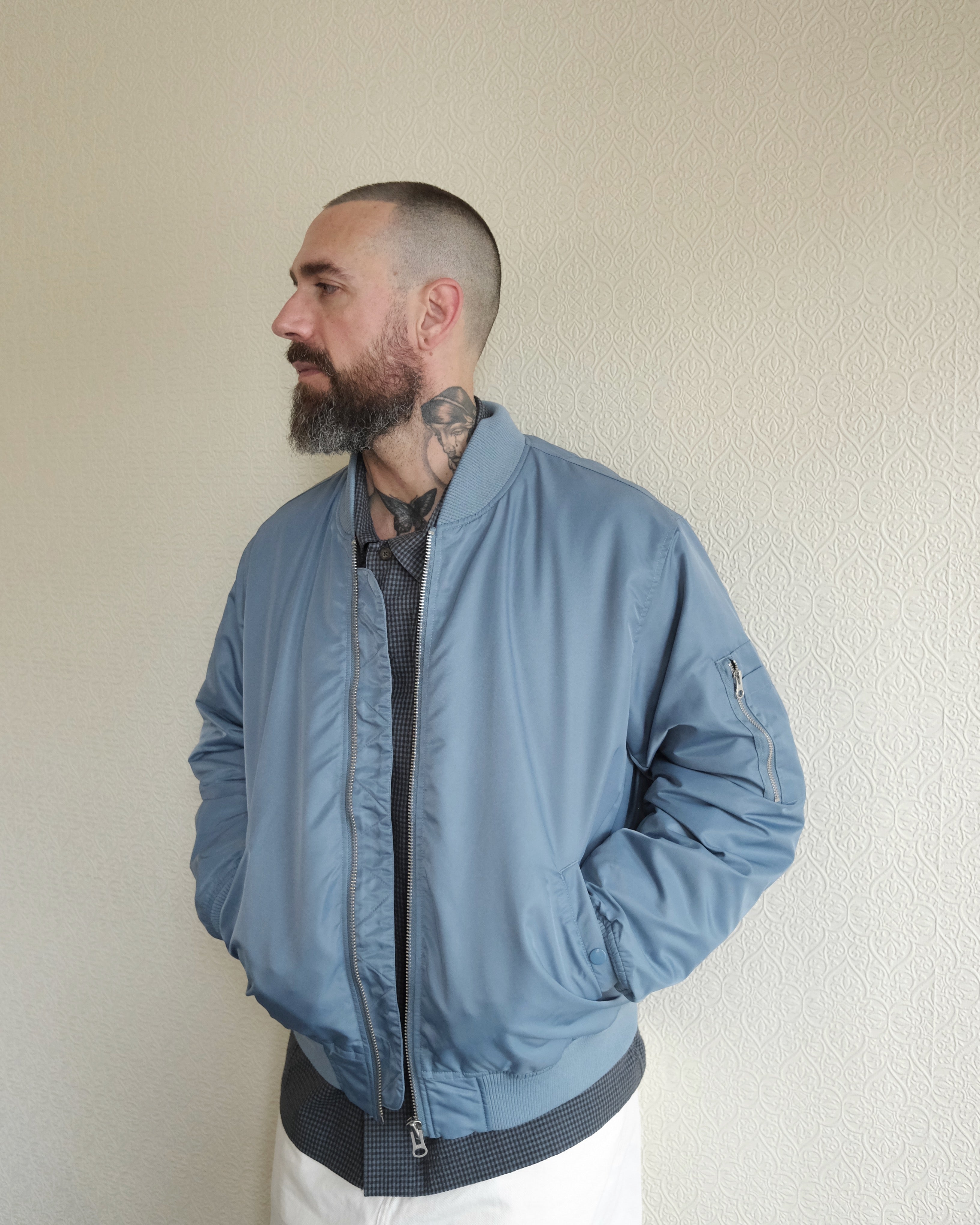 Lyric Bomber, Grey Blue