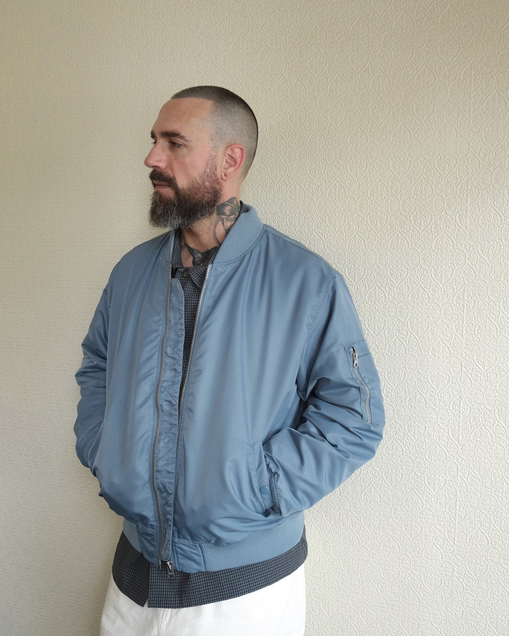 Lyric Bomber, Grey Blue