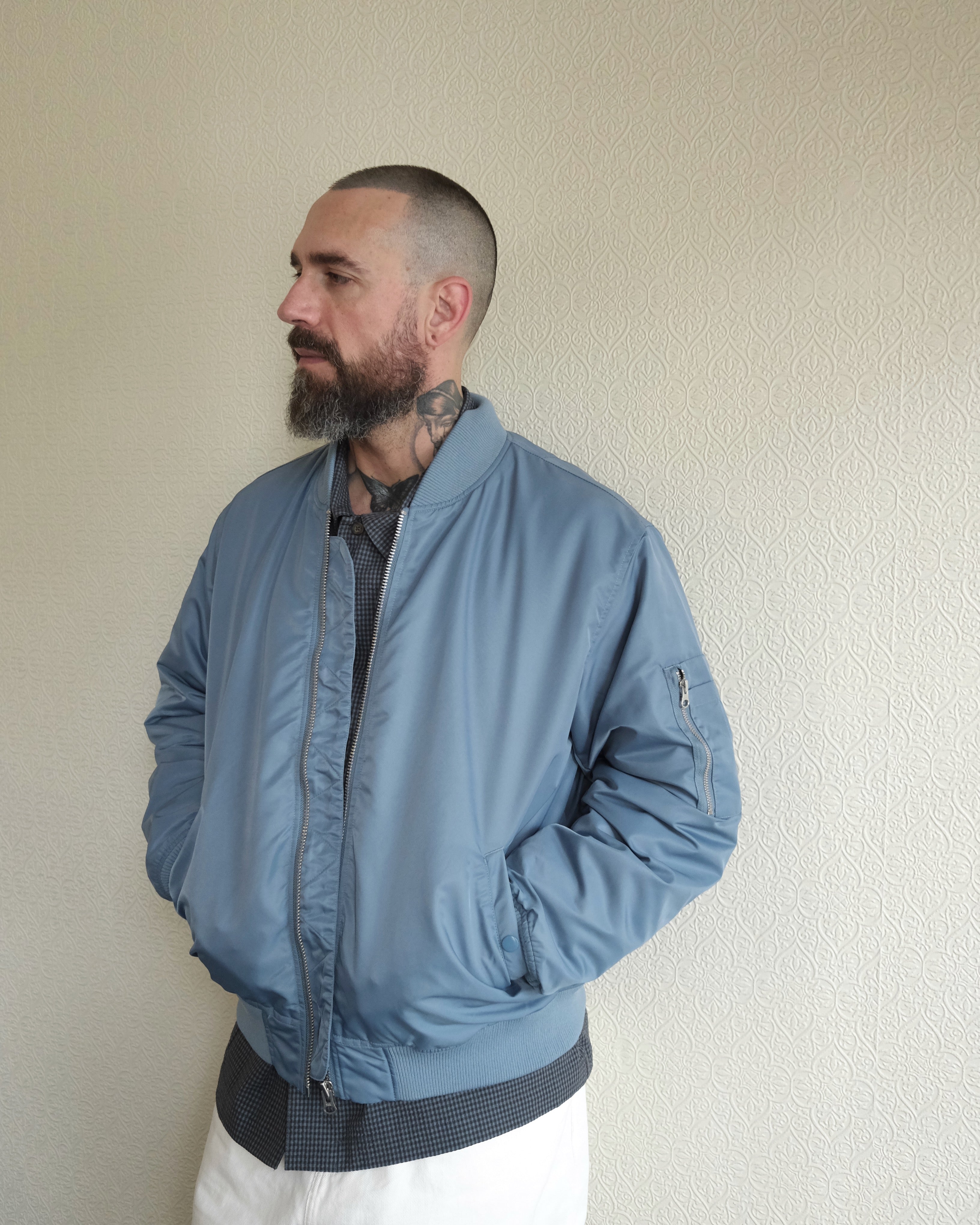 Lyric Bomber, Grey Blue