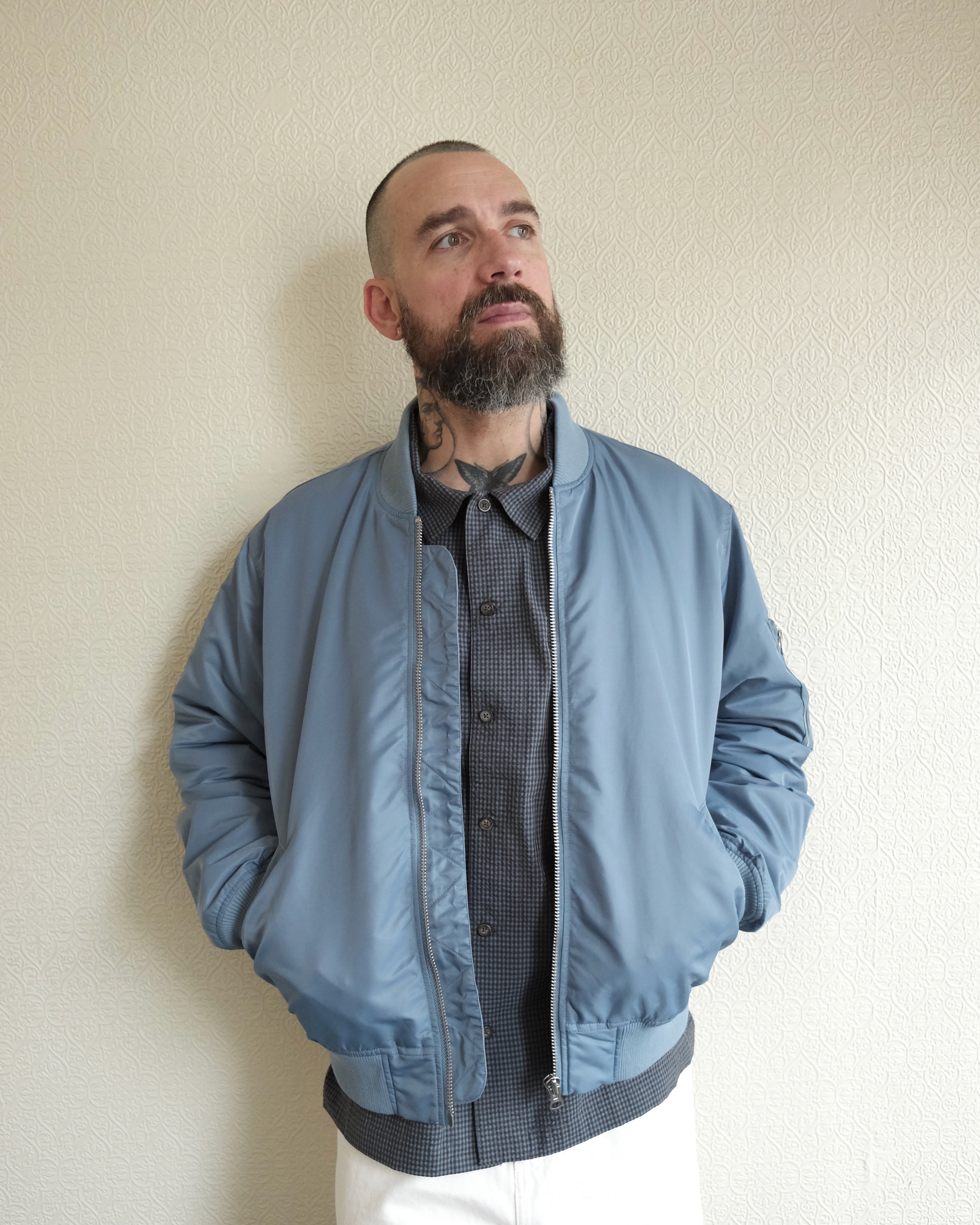 Lyric Bomber, Grey Blue