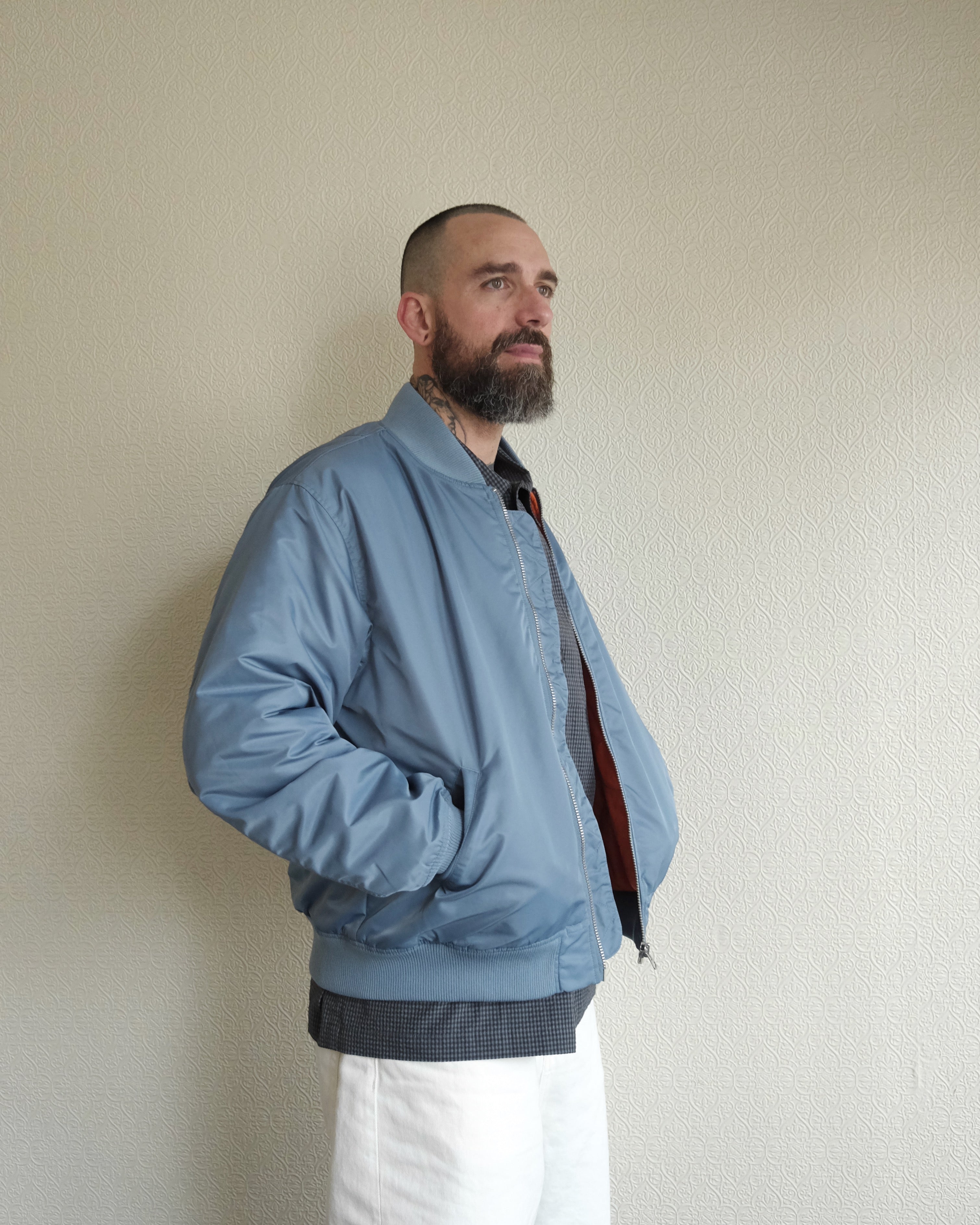 Lyric Bomber, Grey Blue