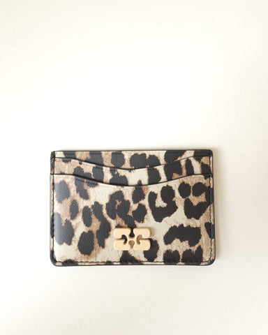 Ganni Bou Card Holder, Leopard