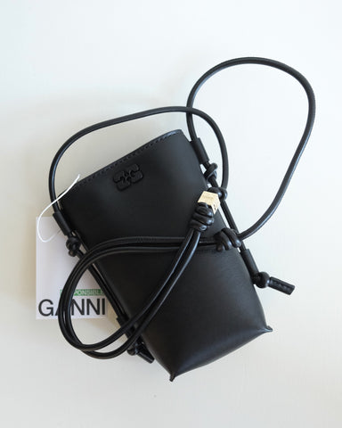 Bou Crossbody Bag, Black Leather