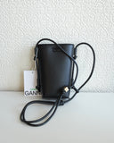 Bou Crossbody Bag, Black Leather