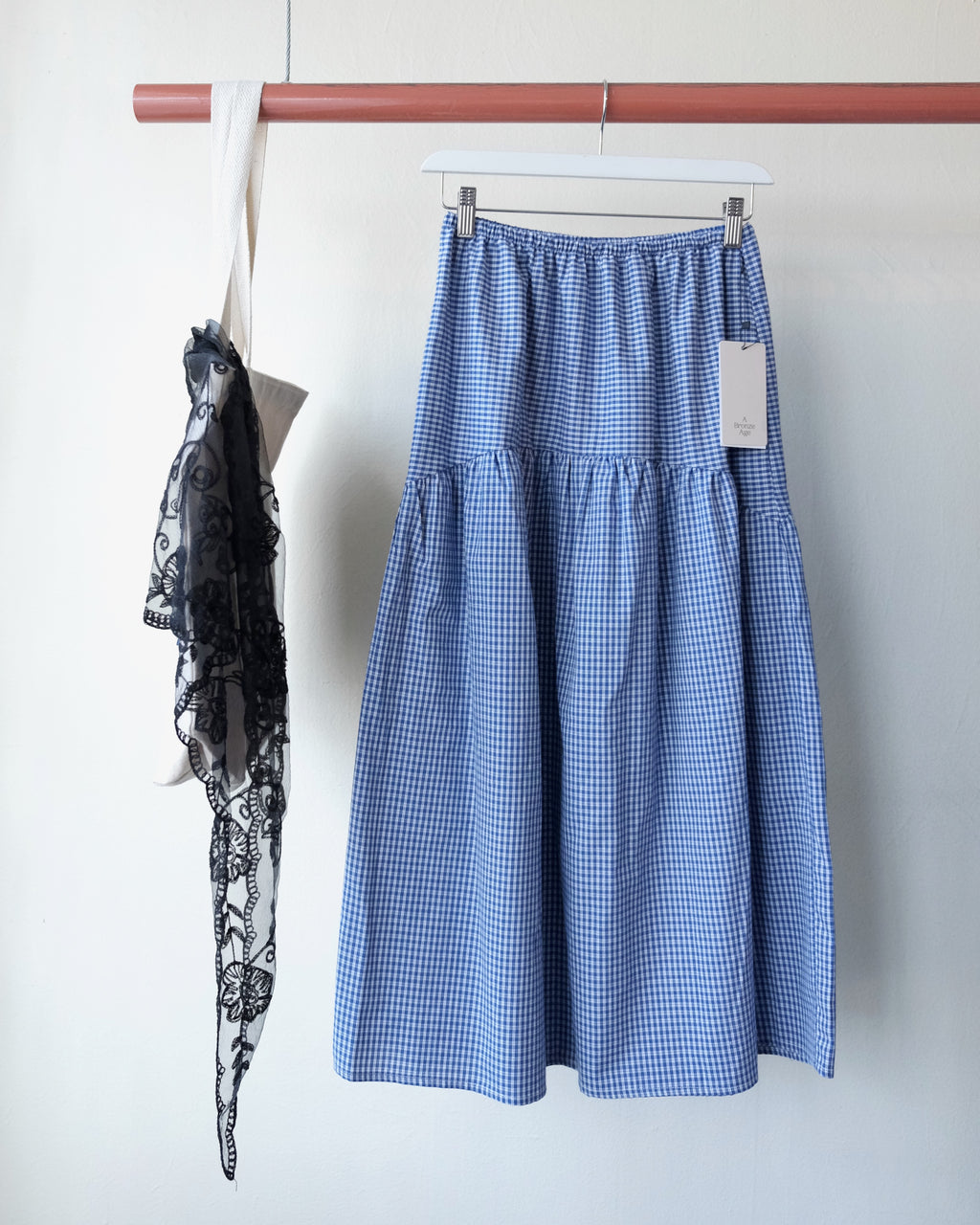 Field Skirt, Ocean Gingham