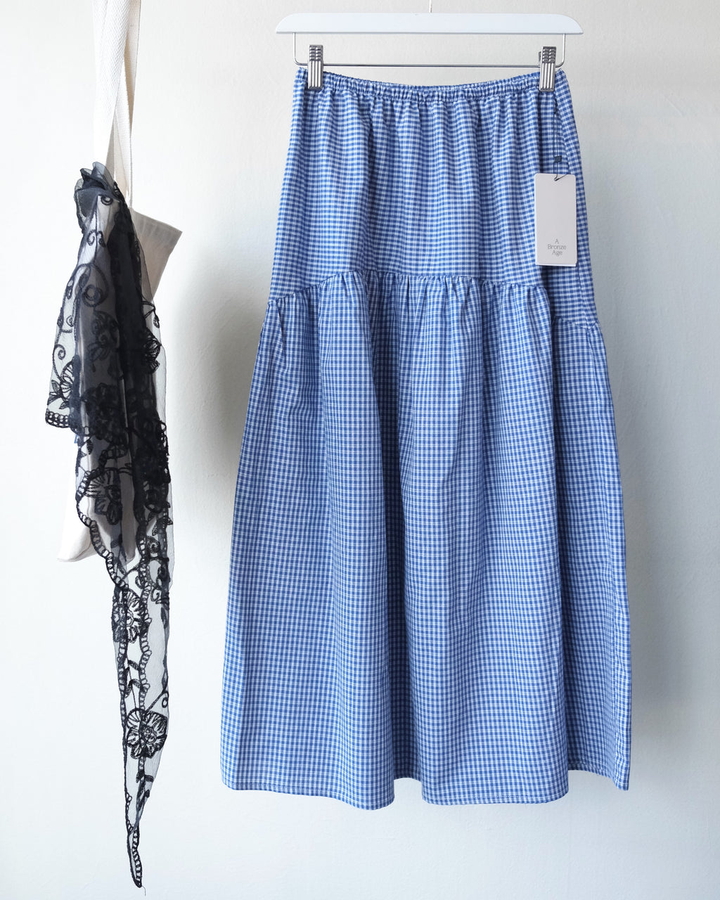 Field Skirt, Ocean Gingham