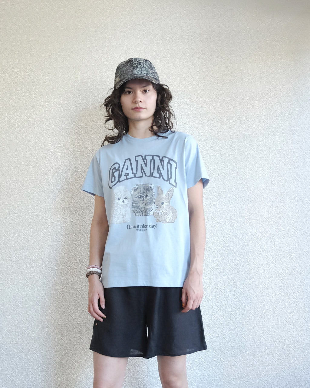 Animals Relaxed Tee, Chambray Blue