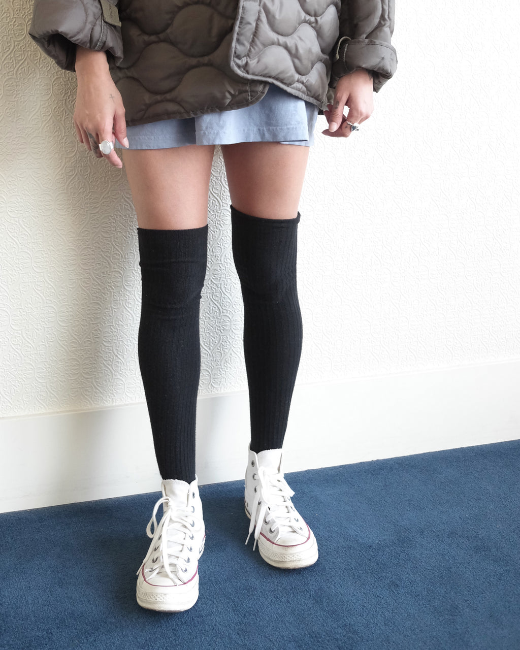 Overknee Socks, Black