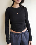 Heart Longsleeve Tee, Black