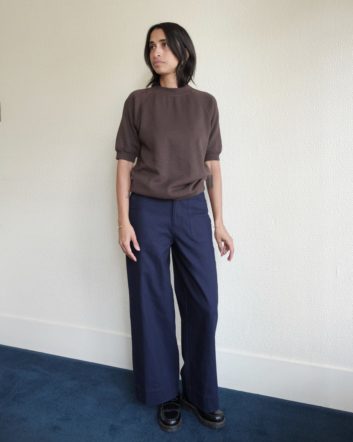 S/S Raglan Fleece, Coffee Bean